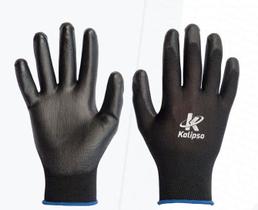 Luva de Segurança Pu Preta Tamanho 9/g - Kalipso