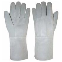 Luva de Segurança Raspa Vaqueta Soldador Cano Longo 15cm