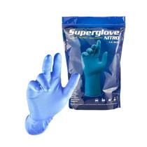 Luva de Segurança Super Safety Super Glove Pacote Com 50 Unidades Cor Azul