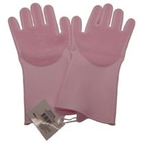 Luva De Silicone Lava Louça Par Macio Limpeza Rosa