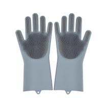 Luva De Silicone Para Lavar Louça-cinza