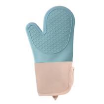 Luva de Silicone Térmica Resistente ao Calor com Forro de Algodão - Azul Luva de Silicone Térmica Resistente ao Calor com Forro de Algodão - Azul