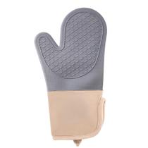 Luva de Silicone Térmica Resistente ao Calor com Forro de Algodão - Cinza