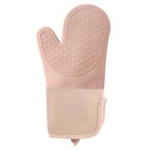 Luva de Silicone Térmica Resistente ao Calor com Forro de Algodão - Rosa