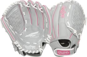 Luva de softball Rawlings Sure Catch Series rosa/cinza/branca 10.5