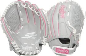Luva de softball Rawlings Sure Catch Series rosa/cinza/branca