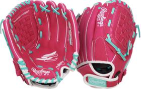 Luva de softball Rawlings Sure Catch Youth 10,5 polegadas rosa/menta