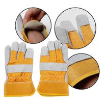 Luva de Trabalho em Pele de Carneiro Couro e Lona, Tamanho 10,5, Alta Resistência e Conforto - Bomv