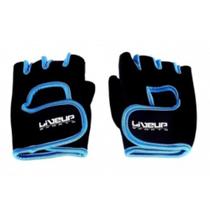 Luva de Treinamento P/ Musculação Preto/Azul Liveup - Tamanho P/M