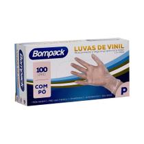 Luva de Vinil Bompack Com Pó 100 Unidades P Luva de Vinil Bompack Com Pó 100 Unidades P