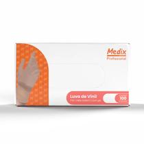Luva de Vinil com Pó Descartável Medix Brasil - 100 Unidades Luva de Vinil com Pó Descartável Medix Brasil - 100 Unidades