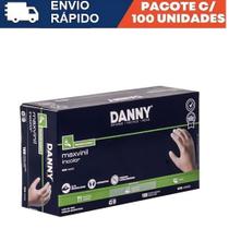Luva de Vinil Danny MaxiVinil DA-301CA Com Amido Transparente 100 Unidades CA 21120