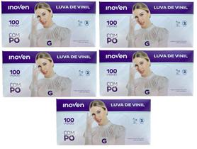 Luva De Vinil Descartável Inoven Talco Com 500 Unidades G Luva De Vinil Descartável Inoven Talco Com 500 Unidades G