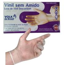 Luva de Vinil Descartável sem Amido - 100 Unidades