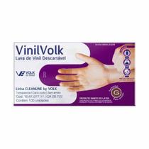 Luva de Vinil Descartável Sem Amido G 100 Unidades - Volk Luva de Vinil Descartável Sem Amido G 100 Unidades - Volk
