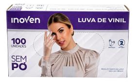 Luva de Vinil Descartável Sem Pó 100 Unid Inoven Tam M Luva de Vinil Descartável Sem Pó 100 Unid Inoven Tam M