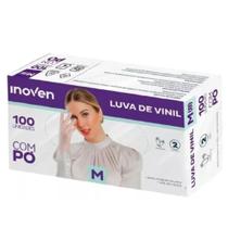 Luva De Vinil Descartável Talge Com Talco 100 Unidade Tam. M