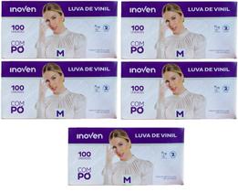 Luva De Vinil Descartável Talge Talco Com 500 Unidades Tam M