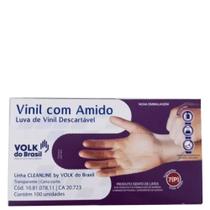 Luva de vinil descartável volk do brasil