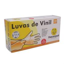 Luva de Vinil G sem pó Descarpack cx com 100 unid