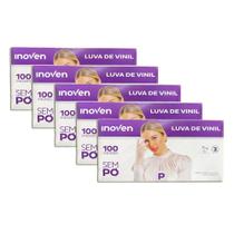 Luva De Vinil Inoven P 100 Unid Sem Pó Kit 5