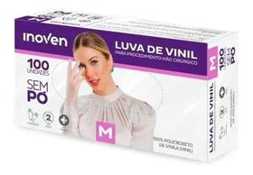 Luva De Vinil Sem Pó Inoven Uso Médico Caixa Com 100und