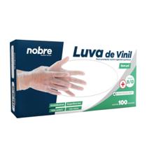 Luva de Vinil Sem Pó M Caixa Com 100 Unidades Nobre