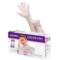 Luva De Vinil Sem Pó Para Procedimento C/ 100 Luva De Vinil Sem Pó Para Procedimento C/ 100