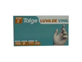 Luva de vinil talge tamanho ( p ) s/ pó caixa c/ 100 unid- Luva de vinil talge tamanho ( p ) s/ pó caixa c/ 100 unid-