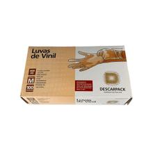 Luva de vinil transparente descart. s/pó descarpack 200un p Luva de vinil transparente descart. s/pó descarpack 200un p