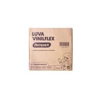 Luva de Vinilflex s/pó Transparente Bompack 20cx c/100 uni