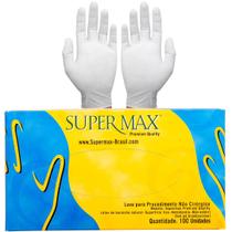 Luva Descartável de Látex Branca com pó Supermax