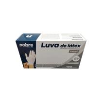 Luva Descartável de Látex Nobre Branca Com Pó Amido Ambidestras Lisa Tamanho G Caixa C/ 100 Unidades