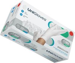 Luva Descartavel De Latex Unigloves M Com Po Branco 100un