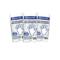 Luva Descartavel Extrusa Polietileno Com 100 Pecas 7632