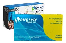 Luva Descartável Látex Branca Sem Pó Safemax 100 Und - Lalan