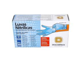 Luva Descartavel Nitrilica Azul - Descarpack