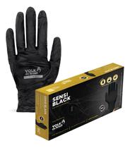 Luva Descartável Nitrílica Nitrilo Preta Sensi Black VOLK 50un