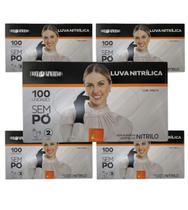 Luva descartavel nitrilica p 5 cx 100un procedimento preta
