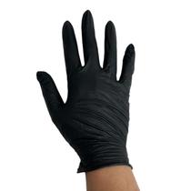 Luva descartavel nitrílica preta m cx 100un luva gastronomica