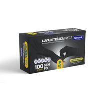 Luva Descartável Nitrílica Preta Sem Pó 100 Unid Bompack P Luva Descartável Nitrílica Preta Sem Pó 100 Unid Bompack P