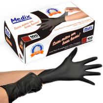 Luva Descartável Nitrilica Preta Sem Pó Tam G 100UN CA 45.913 Medix