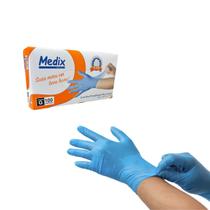Luva Descartável Nitrilo Azul "G" Sem Pó Caixa com 100 Unidades Medix Luva Descartável Nitrilo Azul "G" Sem Pó Caixa com 100 Unidades Medix