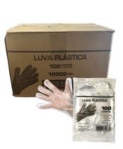 Luva descartavel plastica 3 cx 10.000un transparente limpeza