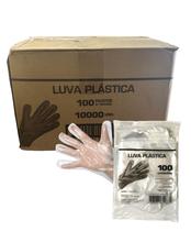 Luva descartavel plastica 4 cx 10.000un transparente limpeza