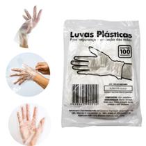 Luva Descartável Plástica Com 100 Unidades Talge Luva Plastica Transparente Luva Multiuso