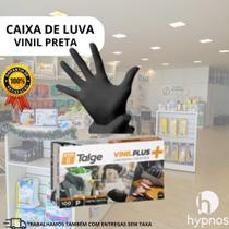 Luva Descartável Preta Black Vinil Sem Pó Cx C/100 Unidades - TALGE