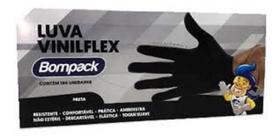 Luva Descartável Preta Vinilflex C/100Un Bompack Tamanho M