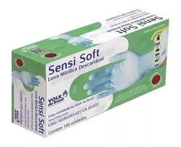 Luva Descartável Sensi Soft Nitrilica Azul S/Amido 100un 46249 Volk
