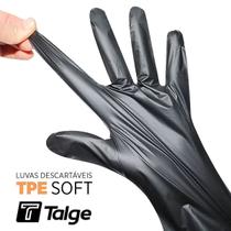 Luva descartável Talge TPE soft Preta 100 unidades